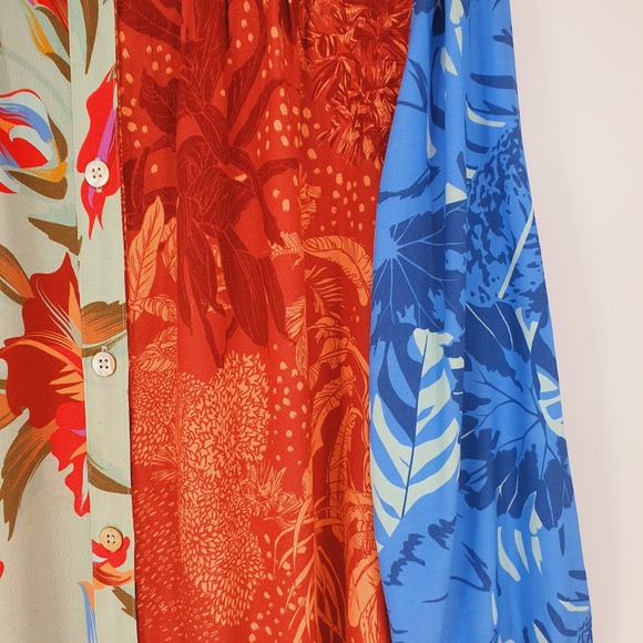 Soft Surroundings Hermosa Patchwork Floral Button Down Long Sleeve Blouse Sz 1X - Picture 6 of 11